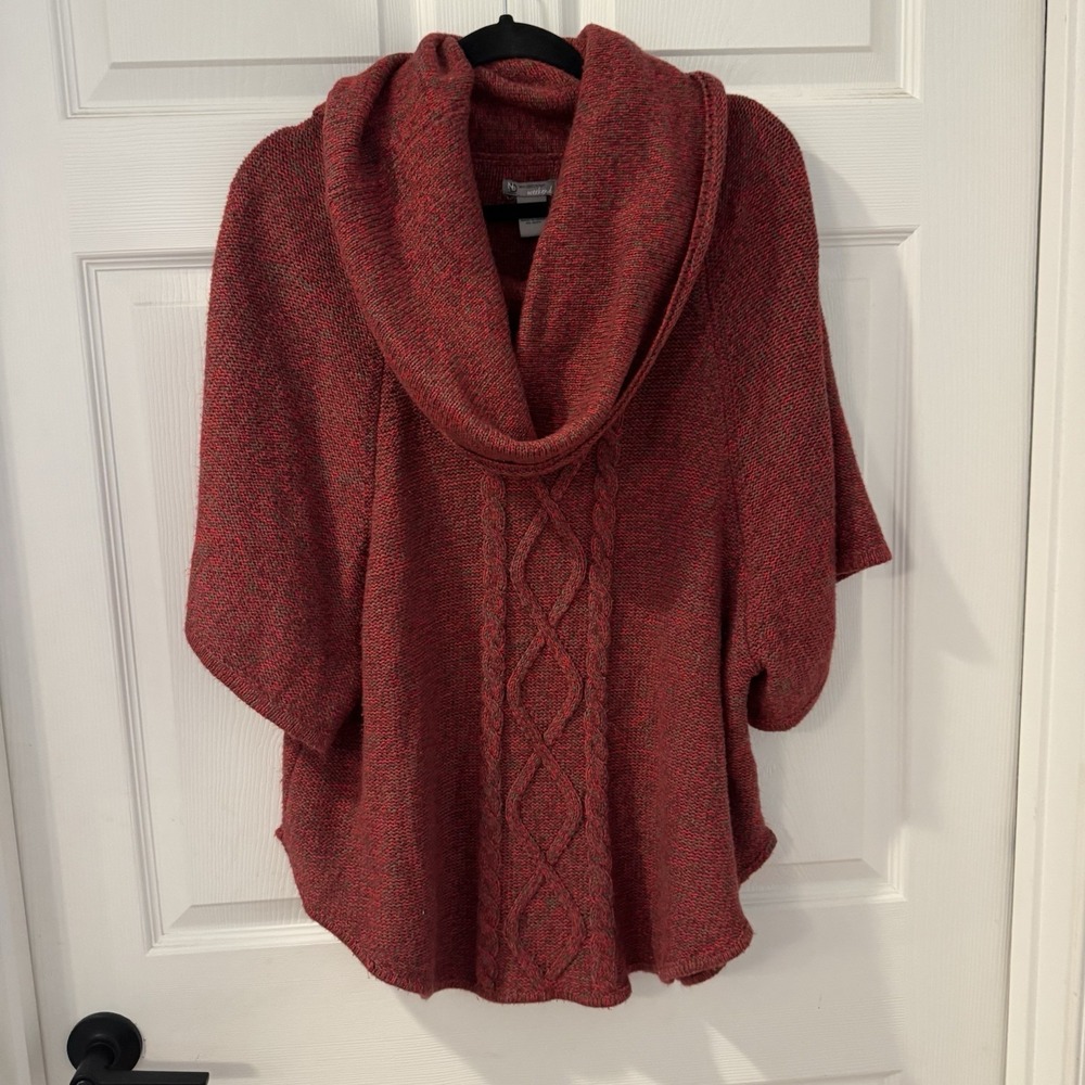 NEW DIRECTIONS WEEKEND‎ Boxy Short Sleeve Cowl Neck Sweater Womens 1X Lagenlook
